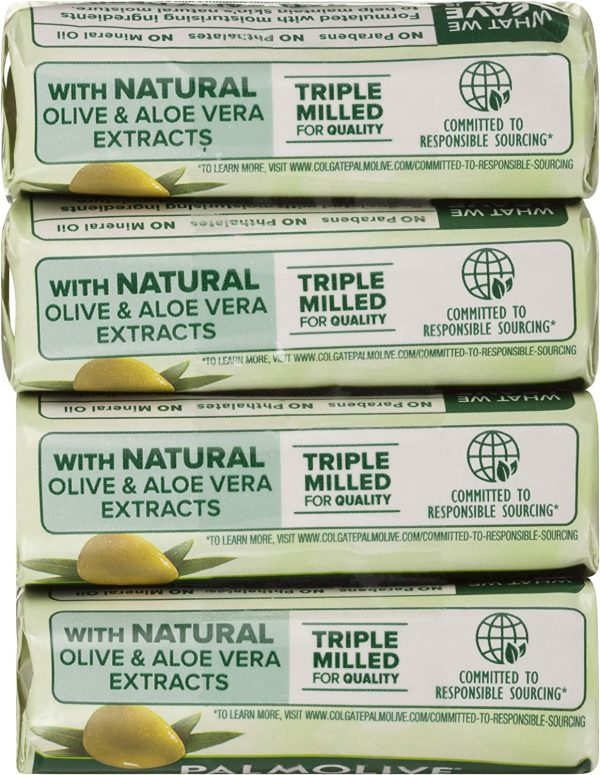 Palmolive Naturals Bar Soap, 4 Pack x 90g, Moisture Care with Natural Olive & Aloe Vera - Image 6