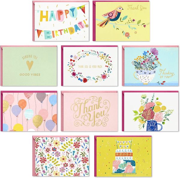 Pack of 30 Assorted Boxed Greeting Cards, Good Vibes??Birthday Cards, Thinking of You Cards, Thank You Cards, Blank Cards - Image 2