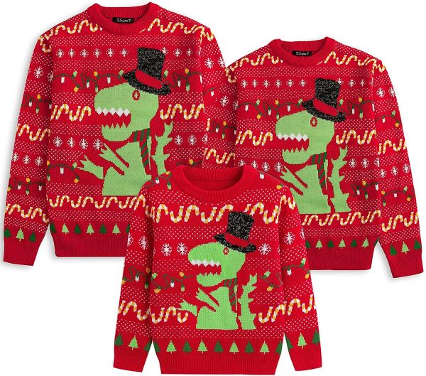 Simplee kids Ugly Christmas Sweater Family Matching Outfits for Holiday Party Knitted Pullover