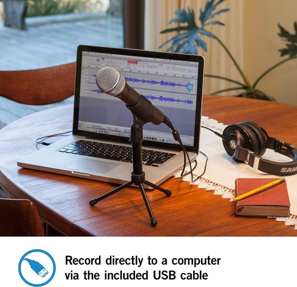 Samson Q2U Dynamic USB Microphone - USB/XLR Recording and Podcasting Pack - 16-bit, 44.1kHz/48kHz - Plug-and-Play - Ideal for Podcasting, Live Sound and Music Recording Applications (Silver) - Image 2