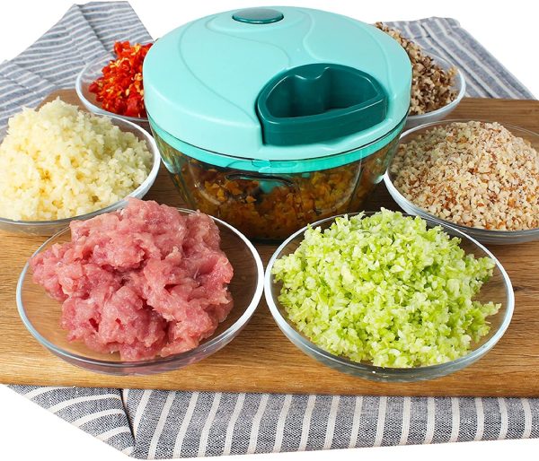 Premium Vegetable Chopper Slicer Powerful Easy Pull Vegetable Cutter Hand Held Processor/Blender for Onion Tomato All Veggies & Fruits Design Made from Stainless Steel. - Image 5