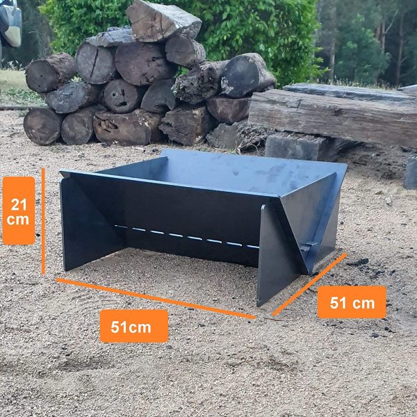 TBFM Collapsible Steel Fire Pit - 100% Made in Australia | Extra Thick 5MM Mild Steel | Unique Designer Fire Pit | Foldable into 5 Pcs | Versatile Use Great for Camping or Garden, Yard | AUSSIE Seller - Image 4