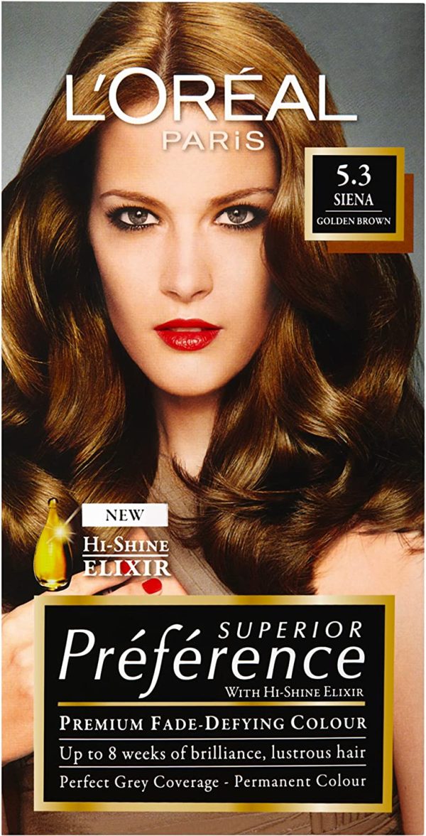 L'Oreal Paris Preference Permanent Hair Color, 5.3 Virginia Golden Brown