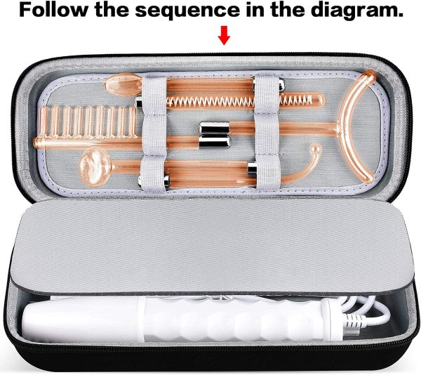 High Frequency Facial Machines Case Compatible with NuDerma/Signstek/APREUTY/FAZJEUNE/NewWay Professional Clinical Portable Handheld High Frequency Skin Therapy Wand Machine, 6 Neon & Argon Wand - Image 6