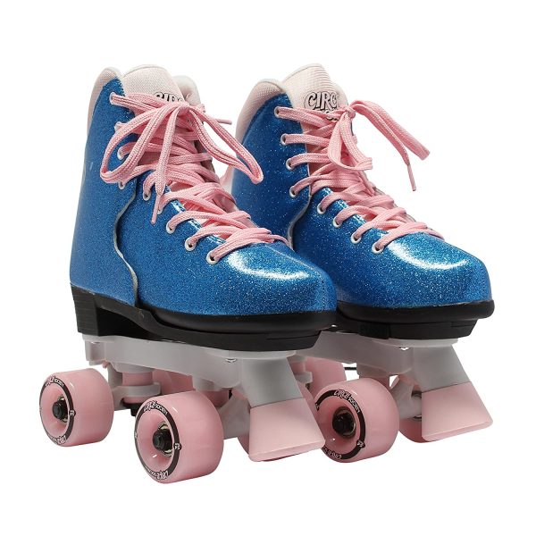 Circle Society Classic Adjustable Indoor and Outdoor Childrens Roller Skates - Bling Bubble Gum,3-7 US - Image 3