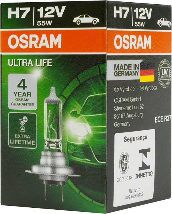 OSRAM 64210ULT ULTRA LIFE H7, halogen headlamp, 64210ULT, 12 V passenger car, folding carton box (1 unit) - Image 6