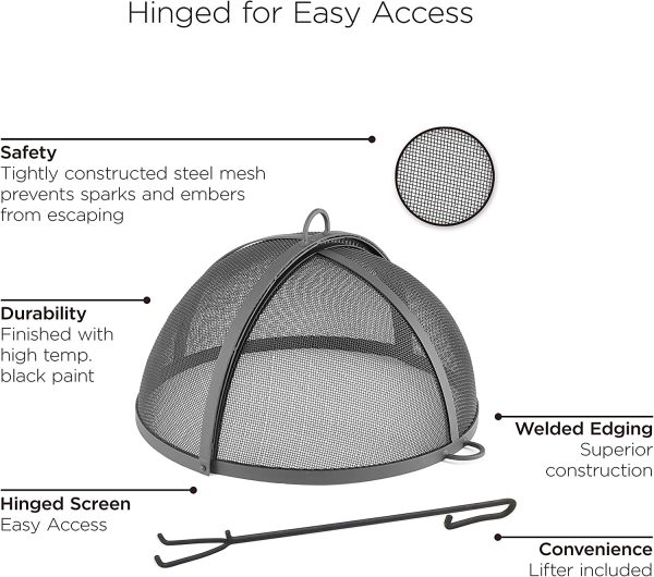 Good Directions 20?? Spark Screen for Fire Pit and Paver Pit, Hinged, Heavy Duty, Easy Access - Image 4