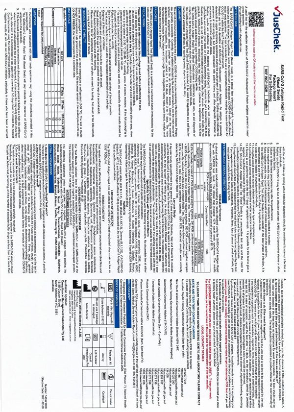 JusChek COVID-19 Rapid Antigen Test (Nasal) Self Test