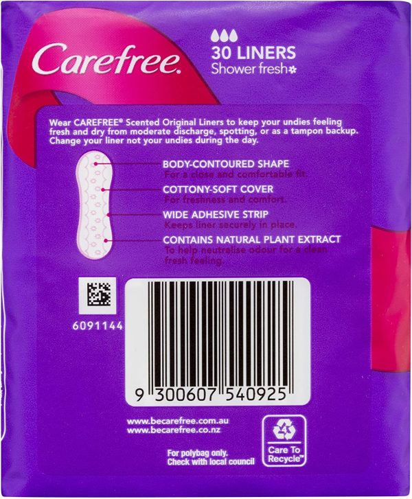 Carefree Shower Fresh Liners Folded & Wrapped 30 - Image 4