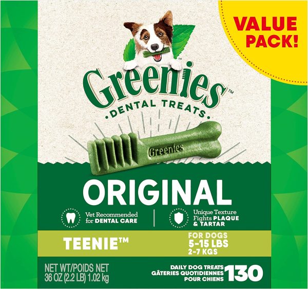 Greenies Original Teenie Dental Dog Treat, 1kg (129 Treats), Adult, Small/Medium/Large - Image 4