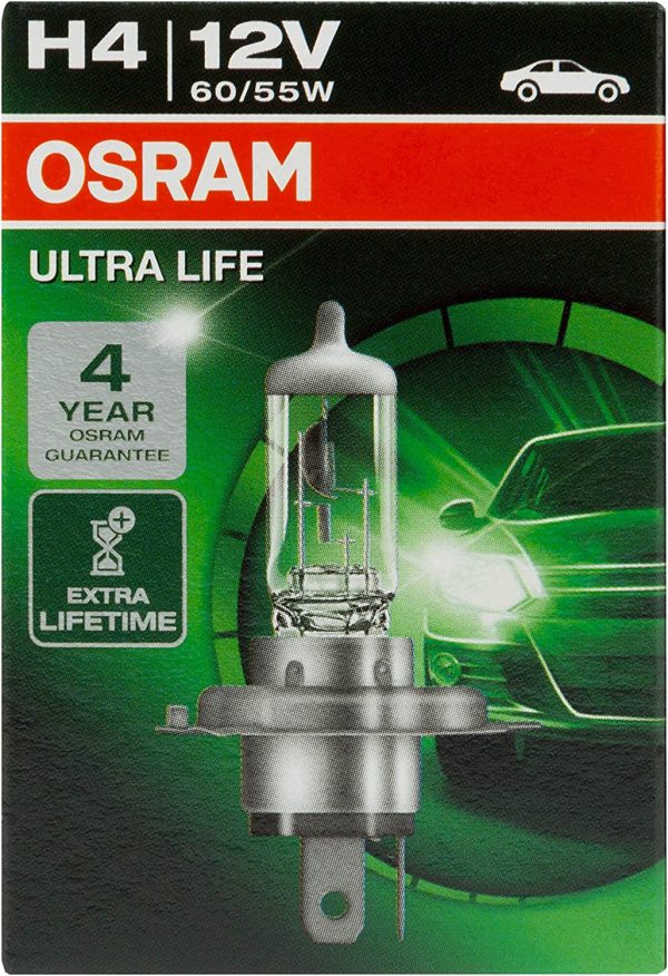 OSRAM 64193ULT ULTRA LIFE H4, halogen headlamp, 64193ULT, 12 V passenger car, folding carton box (1 unit) - Image 3