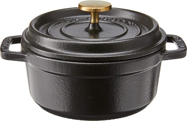 Staub Cast Iron 0.5-qt Round Cocotte - Matte Black, Made in France - Image 3