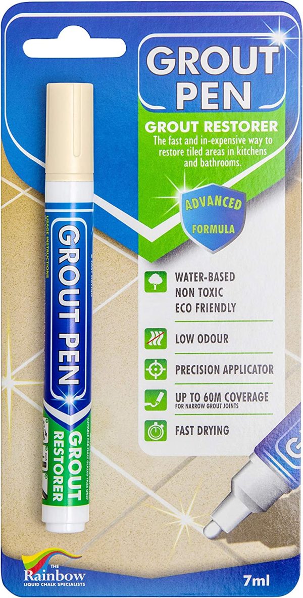 Grout Pen - Designed for Restoring Tile Grout in bathrooms & Kitchens (Cream) - Image 7