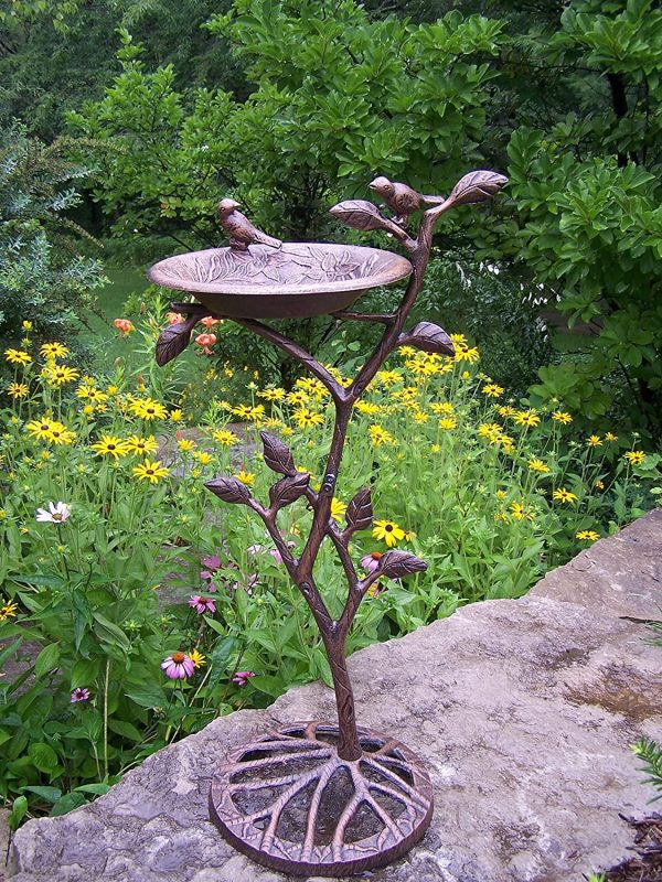 Oakland Living Meadow Bird Bath, Antique Bronze - Image 5