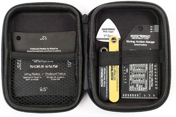 MusicNomad Precision 6 pc. Guitar Setup Gauge Tool Set - Plus 24 pg. Instructional Booklet and Storage Case (MN604)