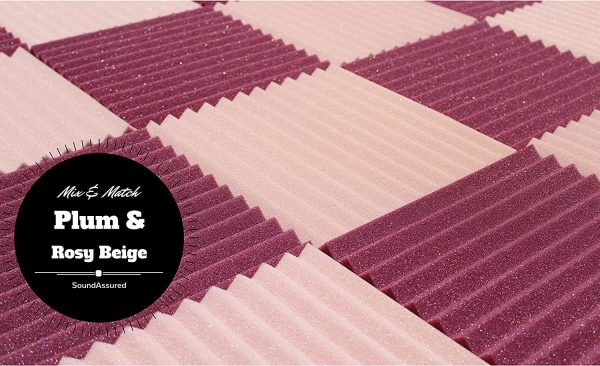 Soundproofing Acoustic Studio Foam - Plum Color - Wedge Style Panels 12"x12"x1" Tiles - 6 Pack - Image 4