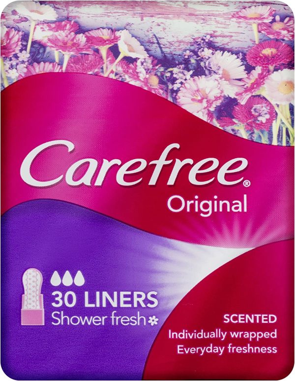 Carefree Shower Fresh Liners Folded & Wrapped 30