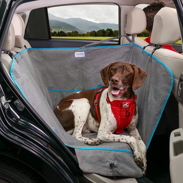 Kurgo Heather Half Dog Hammock Style Seat Cover for Pets, Pet Seat Cover, Dog Car Hammock ??Waterproof, Heather Charcoal - Image 5