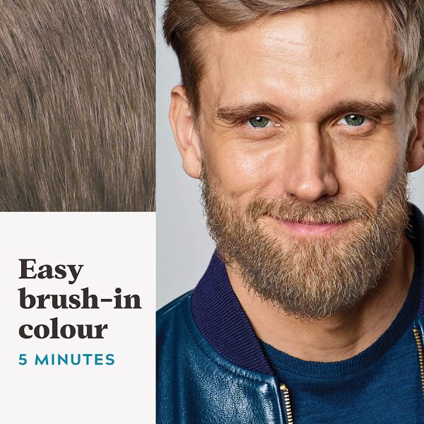 Just For Men Moustache & Beard, Beard Dye For Grey Hair With Brush Included, Eliminates Grey For A Thicker & Fuller Look - Colour: Light Brown, M-25 - Image 5