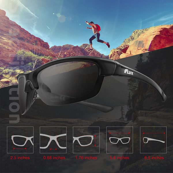 Flux AVENTO Polarized Sports Sunglasses UV400 Protection with Anti-Slip Function and Lightweight Frame - for Men and Women when Driving, Running, Baseball, Golf, Casual Sports and Activities - Image 8