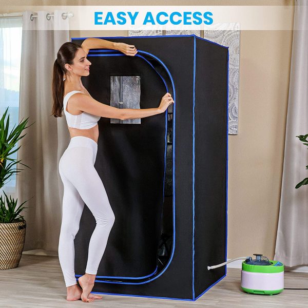 SereneLife SLISAU35BK Full Size Portable Steam Sauna ?CPersonal Home Spa, with Remote Control, Foldable Chair, Timer - Image 8