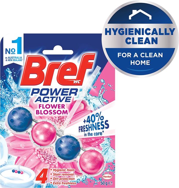 Bref Power Active Flower Blossom with Air Freshener Effect, Rim Block Toilet Cleaner, 50g - Image 6