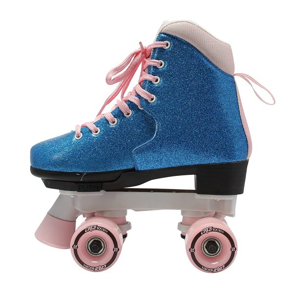 Circle Society Classic Adjustable Indoor and Outdoor Childrens Roller Skates - Bling Bubble Gum,3-7 US - Image 8