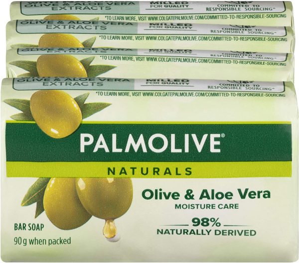 Palmolive Naturals Bar Soap, 4 Pack x 90g, Moisture Care with Natural Olive & Aloe Vera - Image 7