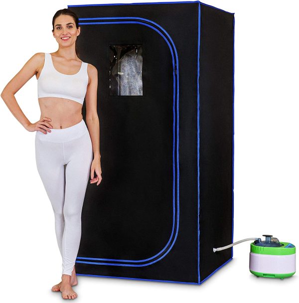 SereneLife SLISAU35BK Full Size Portable Steam Sauna ?CPersonal Home Spa, with Remote Control, Foldable Chair, Timer - Image 4