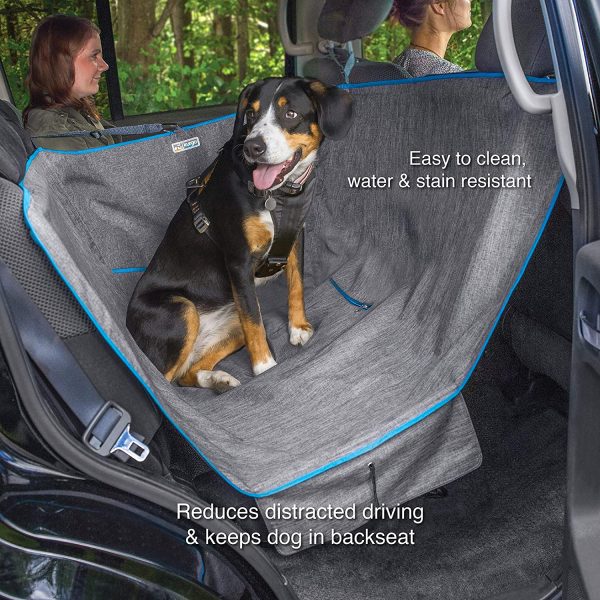 Kurgo Heather Half Dog Hammock Style Seat Cover for Pets, Pet Seat Cover, Dog Car Hammock ??Waterproof, Heather Charcoal - Image 4