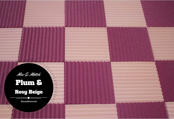 Soundproofing Acoustic Studio Foam - Plum Color - Wedge Style Panels 12"x12"x1" Tiles - 6 Pack - Image 8